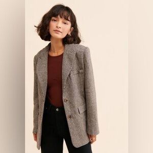 ASTR The Label Pauline single-breasted houndstooth blazer